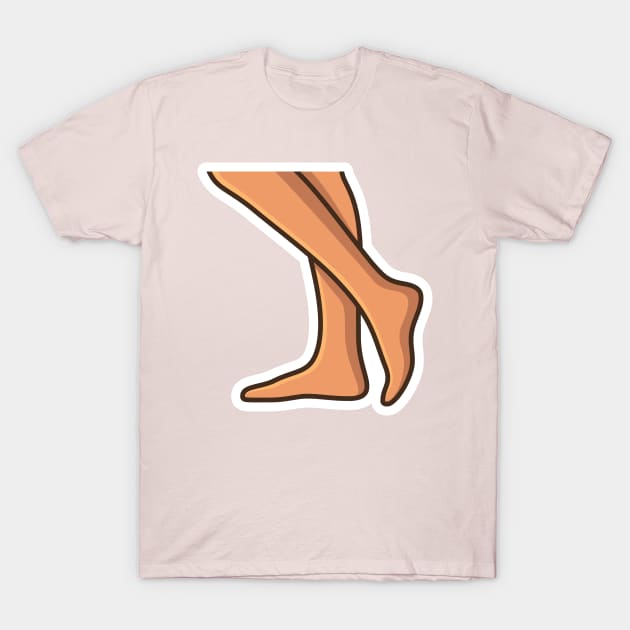 Human Feet Sticker vector illustration. People fashion icon concept. Human foot for medical health care sticker vector design with shadow. T-Shirt by AlviStudio